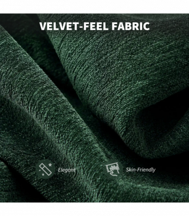 HOMCOM Modern Velvet Office Desk Chair for Bedroom, Living Room, Dark Green