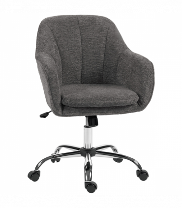 HOMCOM Modern Velvet Office Desk Chair for Bedroom, Living Room, Grey