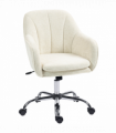 HOMCOM Modern Velvet Office Desk Chair for Bedroom, Living Room, Beige