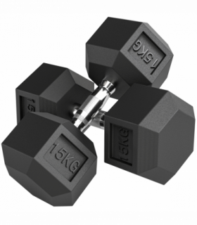 HOMCOM 30KG Rubber Hex Dumbbell Portable Hand Weights for Home Gym