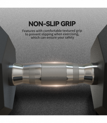 HOMCOM 30KG Rubber Hex Dumbbell Portable Hand Weights for Home Gym