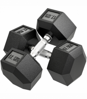HOMCOM 35KG Rubber Hex Dumbbell Portable Hand Weights Home Gym