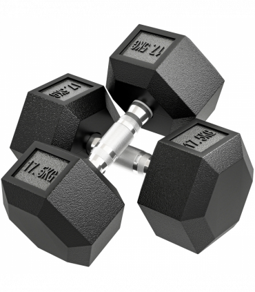 HOMCOM 35KG Rubber Hex Dumbbell Portable Hand Weights Home Gym