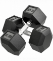 HOMCOM 35KG Rubber Hex Dumbbell Portable Hand Weights Home Gym