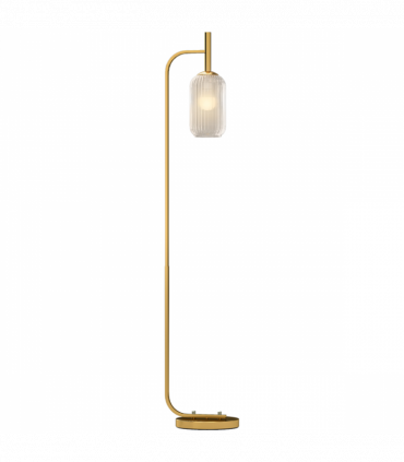 HOMCOM Modern Floor Lamp with Glass Lampshade, Foot Switch for Living Room