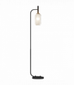 HOMCOM Modern Floor Lamp with Glass Lampshade, Foot Switch for Living Room