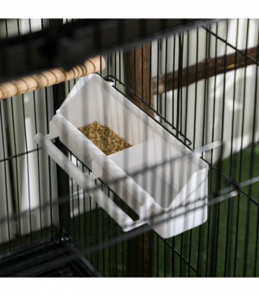 PawHut 2 In 1 Large Bird Cage Aviary with Wheels, Slide-out Trays Wood Perches