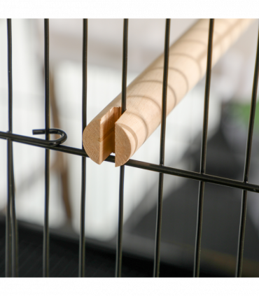 PawHut 2 In 1 Large Bird Cage Aviary with Wheels, Slide-out Trays Wood Perches