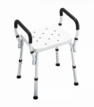 HOMCOM Rust-Free Aluminium Bath Chair with Adjustable Height, White