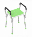 HOMCOM Rust-Free Aluminium Bath Chair with Adjustable Height, Green