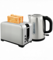HOMCOM 1.7L 3000W Rapid Boil Jug Kettle and 2-Slice Toaster Set, Silver Tone