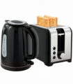 HOMCOM 1.7L 3000W Rapid Boil Jug Kettle and 2-Slice Toaster Set, Black