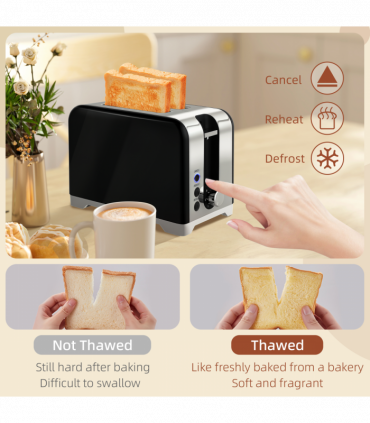 HOMCOM Kettle and Toaster Set with Temperature Gauge, Crumb Tray, Black