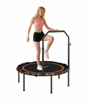 SPORTNOW 40'' Foldable Fitness Trampoline Rebounder with Handle, Orange