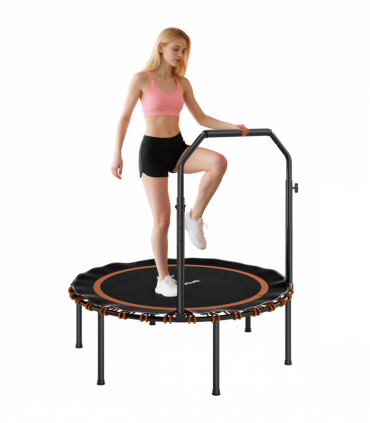SPORTNOW 40'' Foldable Fitness Trampoline Rebounder with Handle, Orange