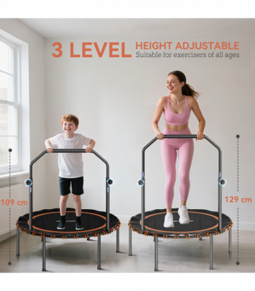 SPORTNOW 40'' Foldable Fitness Trampoline Rebounder with Handle, Orange