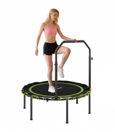 SPORTNOW 40'' Foldable Fitness Trampoline Rebounder with Handle, Green