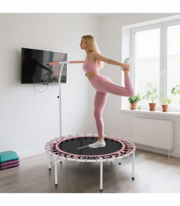 SPORTNOW 40" Fitness Trampoline with 5-Level Adjustable Handle, Pink