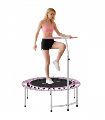 SPORTNOW 40" Fitness Trampoline with 5-Level Adjustable Handle, Purple