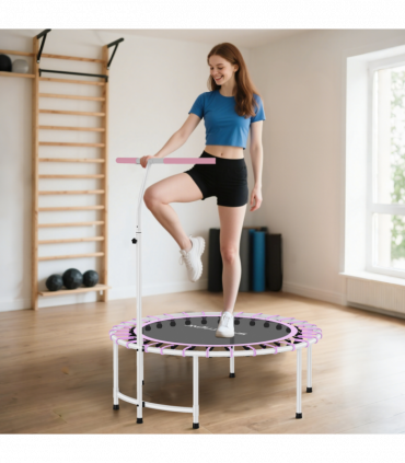 SPORTNOW 40" Fitness Trampoline with 5-Level Adjustable Handle, Purple