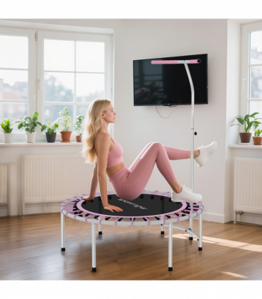 SPORTNOW 40" Fitness Trampoline with 5-Level Adjustable Handle, Purple