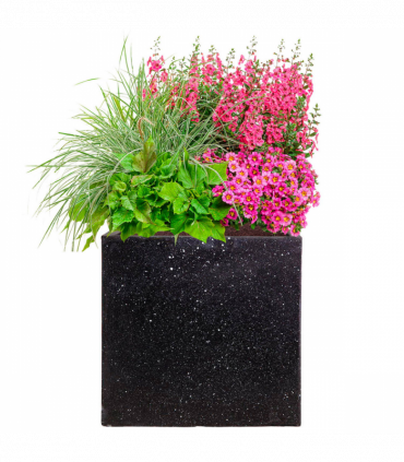 IDEALIST Lite Contemporary Flower Box Square Garden Planter, Light Concrete Outdoor Large Plant Pot H40 L40 W40 cm, 65L