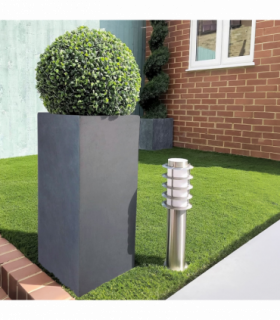 IDEALIST Lite Contemporary Light Concrete Garden Tall Square Planter, Outdoor Plant Pot H60 L27 W27 cm, 44L