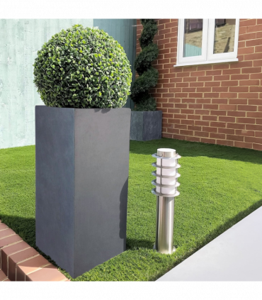 IDEALIST Lite Contemporary Light Concrete Garden Tall Square Planter, Outdoor Plant Pot H70 L33 W33 cm, 79L