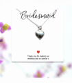 Bridesmaids Heart Necklace & Thank You Gift Card