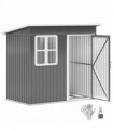Galvanised Steel Garden Shed - Large Window & Ventilation - 2.55m² Storage