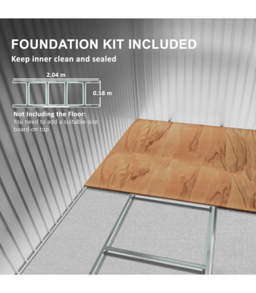 Galvanised Steel Garden Shed - Large Window & Ventilation - 2.55m² Storage