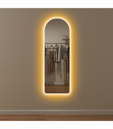 HOMCOM Full Length Wall Mirror with Lights Dimming and 3 Colour Adjustable
