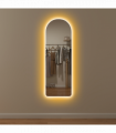 HOMCOM Full Length Wall Mirror with Lights Dimming and 3 Colour Adjustable
