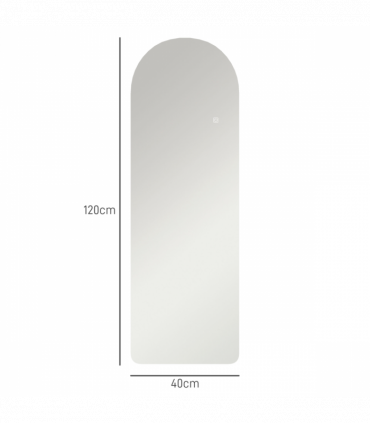 HOMCOM Full Length Wall Mirror with Lights Dimming and 3 Colour Adjustable