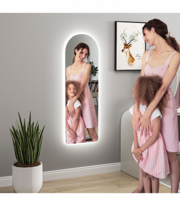 HOMCOM Full Length Wall Mirror with Lights Dimming and 3 Colour Adjustable