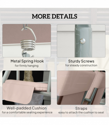 Outsunny 2 Person Covered Patio Swing with Pivot Table & Storage Console Beige