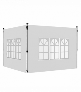 Outsunny Gazebo Side Panels for 3x3(m) or 3x4m Pop Up Gazebo, 2 Pack, White