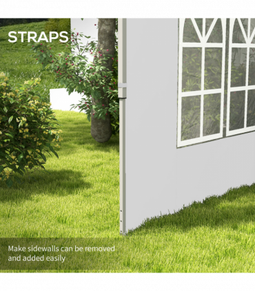 Outsunny Gazebo Side Panels for 3x3(m) or 3x4m Pop Up Gazebo, 2 Pack, White