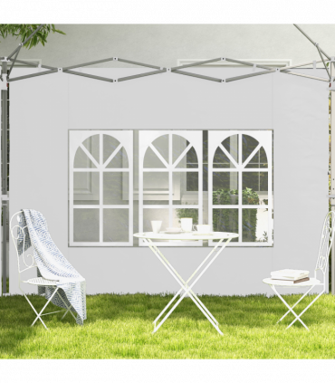 Outsunny Gazebo Side Panels for 3x3(m) or 3x4m Pop Up Gazebo, 2 Pack, White