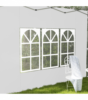 Outsunny Gazebo Side Panels for 3x3(m) or 3x4m Pop Up Gazebo, 2 Pack, White