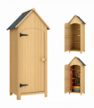 Outsunny Wooden Small Garden Shed with 3 Shelves and Tilt Roof