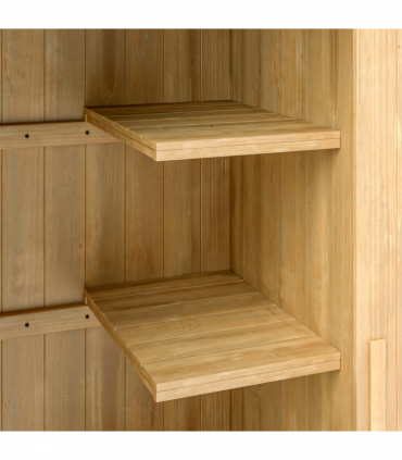 Outsunny Wooden Small Garden Shed with 3 Shelves and Tilt Roof