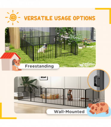 PawHut 60cm 8 Panels Heavy-Duty Dog Playpen for Small Dogs