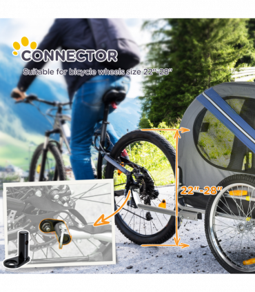 Pet Bicycle Trailer Dog Cat Bike Carrier Water Resistant W/ Hitch Coupler Blue