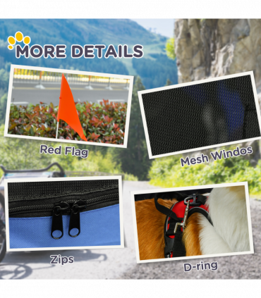 Pet Bicycle Trailer Dog Cat Bike Carrier Water Resistant W/ Hitch Coupler Blue