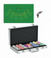 SPORTNOW 300-Piece Poker Chips Set w/ Mat, Aluminium Case, Two Decks of Cards