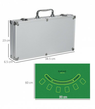 SPORTNOW 300-Piece Poker Chips Set w/ Mat, Aluminium Case, Two Decks of Cards