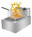 【Old code-56252372】ZOKOP EH81 2500W 220-240V 6.3QT/6L Stainless Steel Single Cylinder Electric Fryer UK Plug