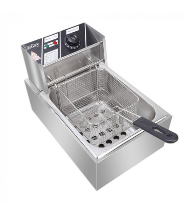 【Old code-56252372】ZOKOP EH81 2500W 220-240V 6.3QT/6L Stainless Steel Single Cylinder Electric Fryer UK Plug