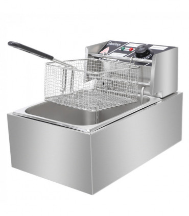 【Old code-56252372】ZOKOP EH81 2500W 220-240V 6.3QT/6L Stainless Steel Single Cylinder Electric Fryer UK Plug